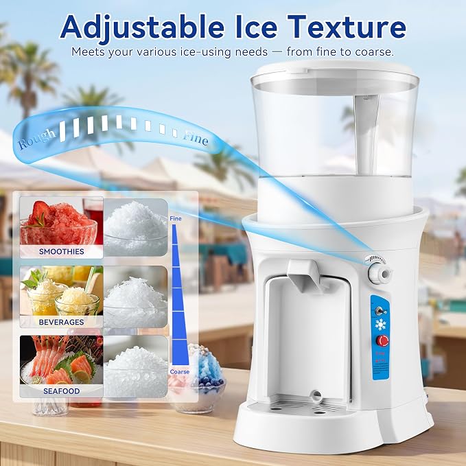 Electric Ice Shaver Machine, 400W Shaved Ice Machine, Thickness Adjustable Snow Cone Maker Machine 1499LBs/hr Ice Crusher for Bar Parties Events Snack, Home and Commerical Use(13.8Qt)