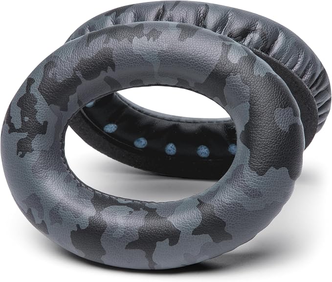 WC Wicked Cushions Upgraded Replacement Ear Pads for Bose QC35 & QC35ii (QuietComfort 35) Headphones & More - Softer Leather, Luxurious Memory Foam, Added Thickness, Extra Durability | Black Camo