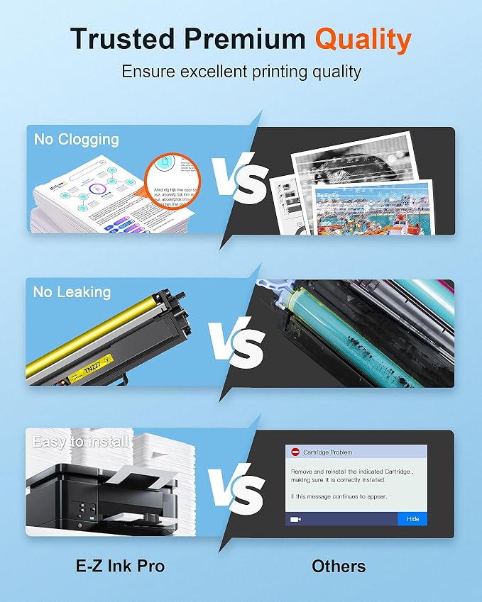 E-Z Ink Pro Compatible TN227 Toner Cartridge Replacement for Brother TN227 TN-227 BK/C/M/Y High Yield TN223 TN-223 Compatible with HL-L3290CDW HL-L3210CW MFC-L3750CDW MFC-L3710CW Printer (4 Pack)