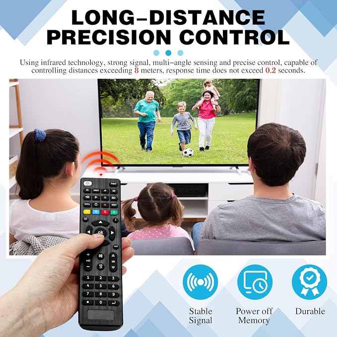 10 Pack Universal TV Remote Replacement Compatible with All Smart TV LED LCD HDTV 3D Series for Motel Hotel Nursing Home (Regular)