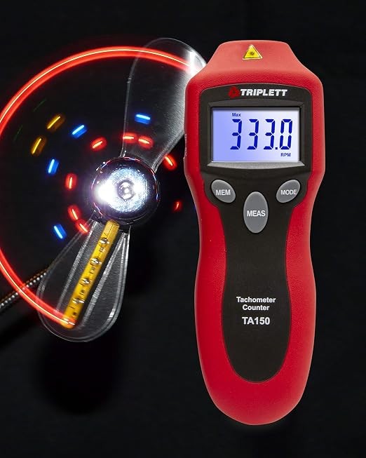 Triplett TA150 Non-Contact Laser Photo Tachometer with Certificate of Calibration to NIST