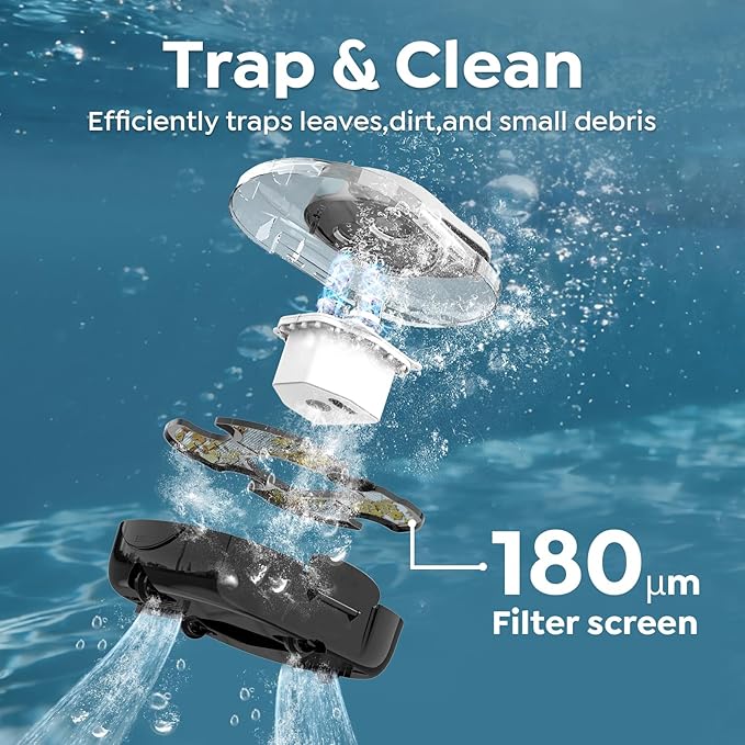 S1 Pro Cordless Robotic Pool Cleaner, 130-Min Runtime, Cleans Up to 1,292 Sq.Ft, Dual-Motor Pool Vacuum, Automatic Cleaner with Large Filter Basket, Fast Charging & Self-Parking (Phantom White)