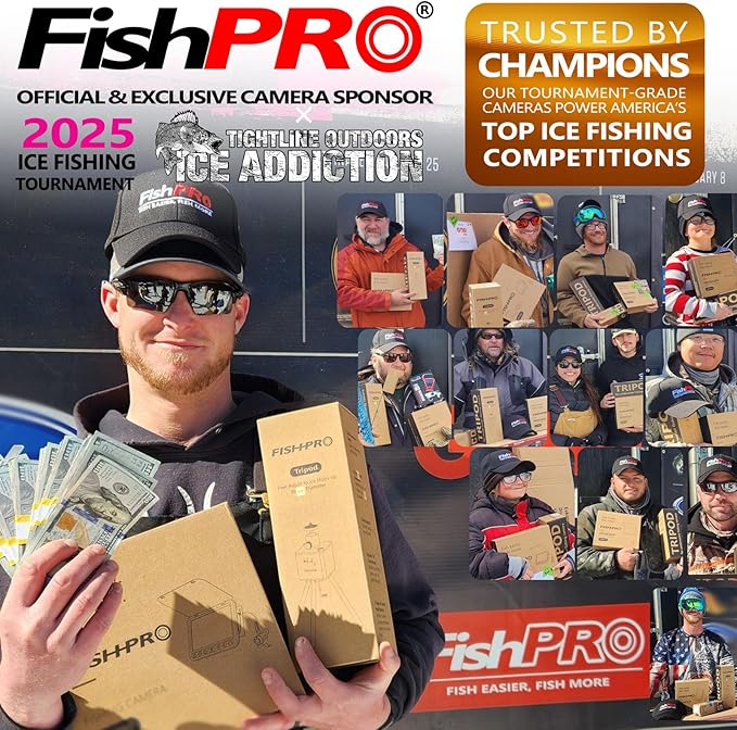 [FishPRO® 2026 Upgrade] The PRO in Underwater Fishing Camera -4.3'' Ice Fishing Camera Underwater(NO Need Learn), 1000TVL, Ice Fish Gift for Men, Ice Fish Finder for Boat Fish w/IR/USB-C/5,000mAh/66ft