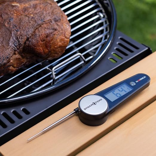Maverick Dynamo Temp Instant Read Thermometer, No Batteries, Fast 2mm Step-Down Probe, ±1.8°F Accuracy, Magnetic Mount, IP54 Water-Resistant, Folding Design for Cooking & Grilling