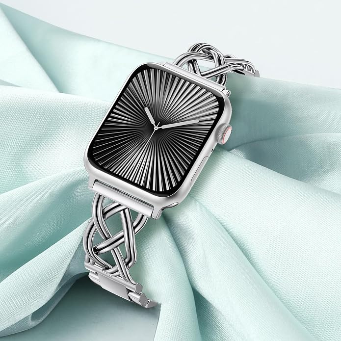 TOYOUTHS Dressy Bracelet Compatible with Apple Watch Bands 38/40/41/42/44/45/46/49mm Women, Celtic Stainless Steel Metal Fancy Nice Pretty Strap for iWatch Series 11 10 9 8 7 6 5 4 Ultra/SE 3 2 1