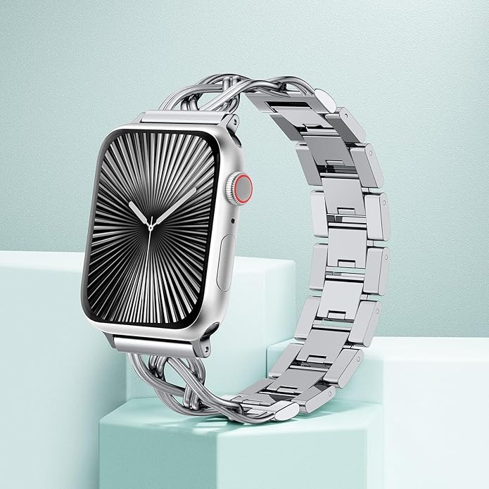 TOYOUTHS Dressy Bracelet Compatible with Apple Watch Bands 38/40/41/42/44/45/46/49mm Women, Celtic Stainless Steel Metal Fancy Nice Pretty Strap for iWatch Series 11 10 9 8 7 6 5 4 Ultra/SE 3 2 1