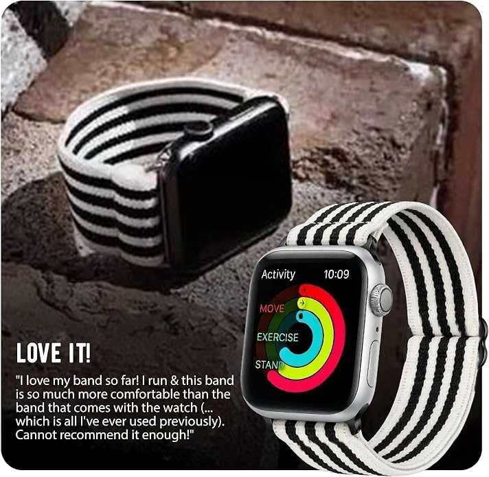 Braxley Bands for Apple Watches - Stretchy and Washable - Adjustable with Apple Watch Bands for Women & Men - Compatible with Apple Watch Series SE Ultra 9 8 7 6 5 4 3 2 1