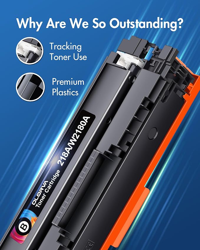 218A Toner Cartridges 4 Pack Compatible Replacement for HP 218A 218X Toner Cartridges 4 Pack to use with HP Color LaserJet Pro MFP 3301cdw 3201dw 3301sdw Printer W2180A (with chip, 4 Pack)
