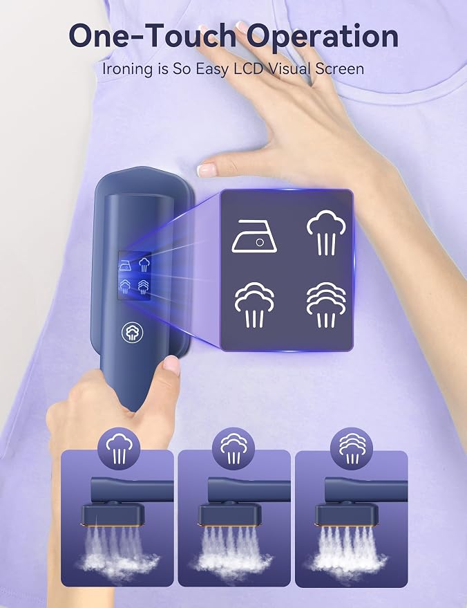Steamer for Clothes,Sundu Portable 2-in-1 Travel Steamer&Iron,15s Fast Heat-up,100ml Water Tank,Ironing Gloves,25 Min Powerful Continuous Steam,1000W&4 Modes Light Steam Iron for Travel&Home(Blue)