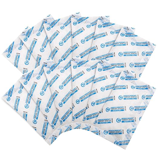 Wisesorb 30 Packs 20 Gram Silica Gel Packets, Dessicant Packs for Storage, Moisture Absorber Bag, Humidity Packs