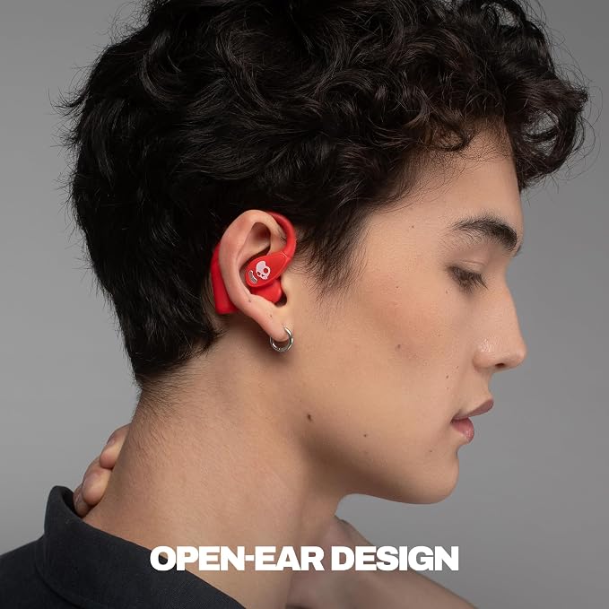Skullcandy Push 540 Open Wireless Open-Ear Bluetooth Earbuds, Headphones, Sweat and Water Resistant, 42 Hours Battery, Detachable Neckband, Secure Fit, Microphone for iPhone Android - Plasma