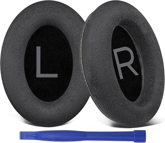 SOULWIT Micro Suede Earpads Replacement for Bose QuietComfort 45 (QC45)/QuietComfort SE (QC SE)/Quiet Comfort Wireless Over-Ear Headphones, Ear Pads Cushions with High Density Foam - Black