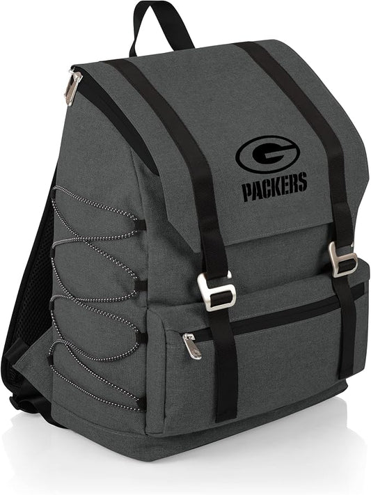 Picnic TIME NFL Green Bay Packers OTG Traverse Backpack Cooler - Soft Cooler Backpack - Hiking Backpack, (Heathered Gray)
