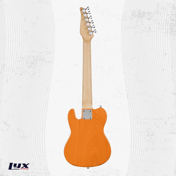 LyxPro 30” Electric Guitar TL Series, Full-Size Paulownia Wood Body, 3-Ply Pickguard, C-Shape Neck, Ashtray Bridge, Quality Gear Tuners, 3-Way Switch & Volume/Tone Controls, 2 Picks Included, Mahogany