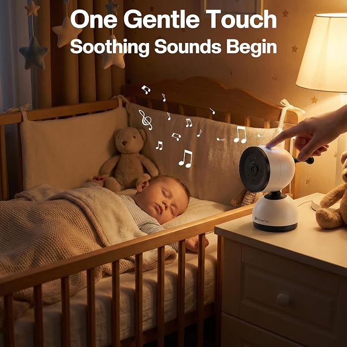 Smart WiFi Baby Monitor with 5-Inch Screen: 355° Pan-Tilt-Zoom Camera, HD Night Vision, Two-Way Audio, Cry Detection, Temp Sensor, 24/7 App Recording – Easy Setup, Baby Essentials for New Parents