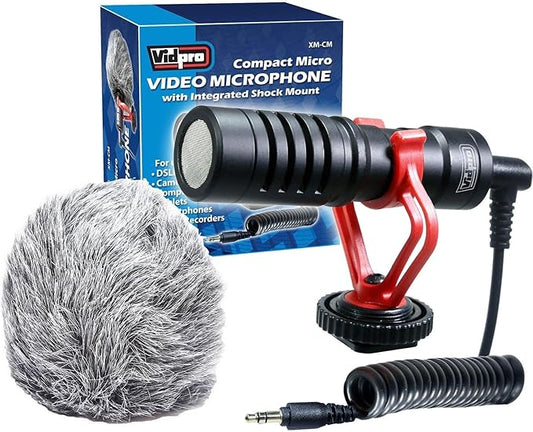 Vidpro XM-cm Compact Micro Video Microphone with Integrated Shock Mount