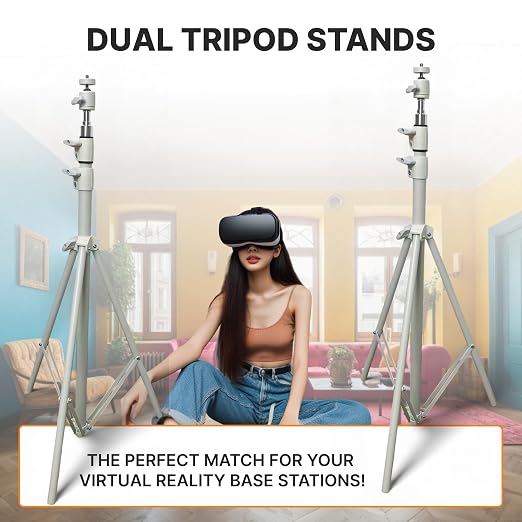 Skywin VR Tripod Stand for HTC Vive Base Station - 2 Adjustable Stands | Stable Tracking, Compatible with HTC Vive, Sensor Stand & Base Station Mount for Vive Sensors or Oculus Rift Constellation