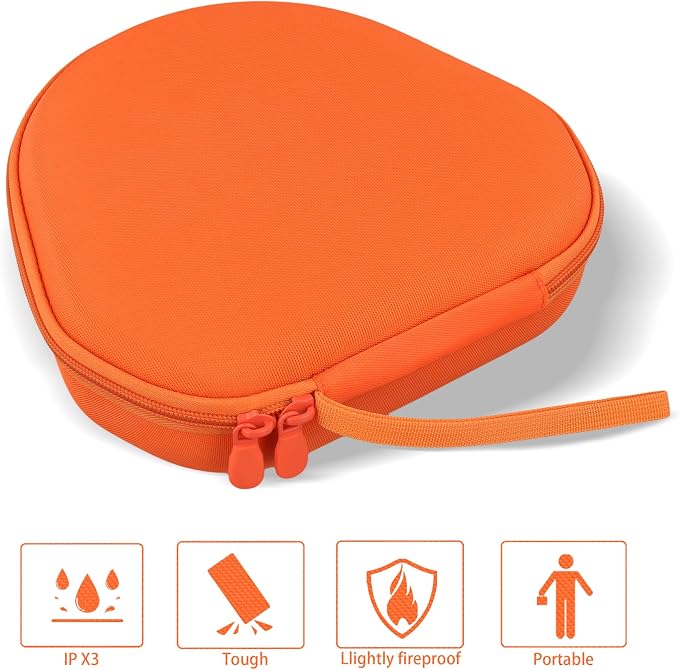 co2CREA Hard Case with Sleep Mode Replacement for Apple AirPods Max 2 / AirPods Max Wireless Over-Ear Headphones (Tangerine Case)