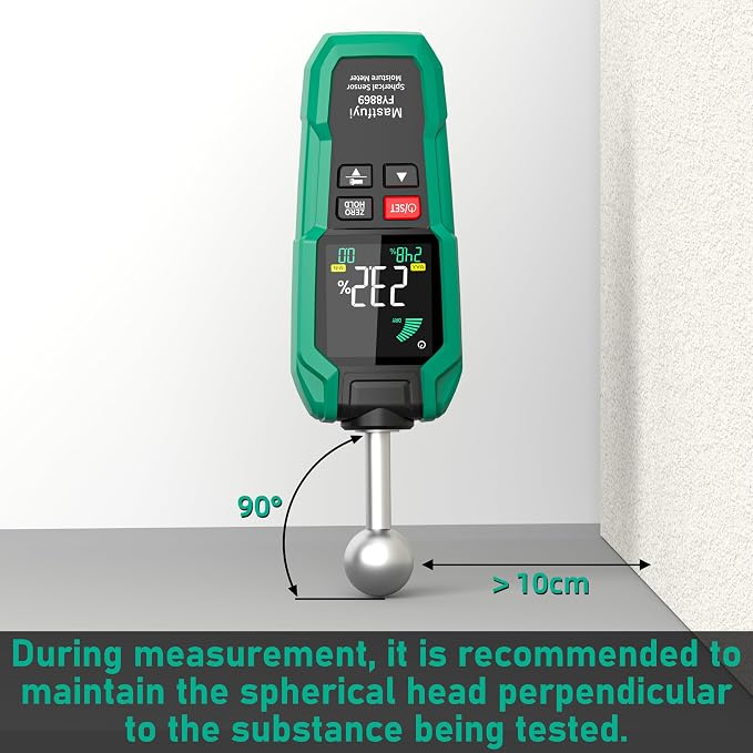 Pinless Wood Moisture Meter,Non-Destructive Depth 5-40mm for Wood & Walls | Digital Moisture Detector Built-in Flashlight for Concrete, Floors