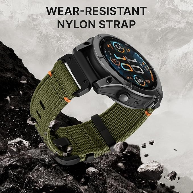 Bandletic Compatible with Garmin Instinct Watch Bands - 22mm Quick Fit Rugged Nylon Strap for Fenix 8 E 47mm/7 6 Pro/5 Plus/Instinct 2 3 E 45mm /Forerunner 965/955/945 /Approach S70/S62/S60/Epix Pro