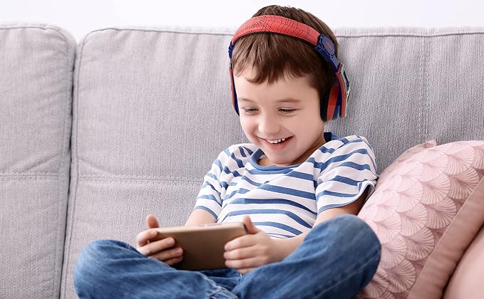 eKids Spiderman Wireless Bluetooth Portable Headphones with Microphone, Volume Reduced to Protect Hearing Rechargeable Battery, Adjustable Kids Headband for School Home or Travel