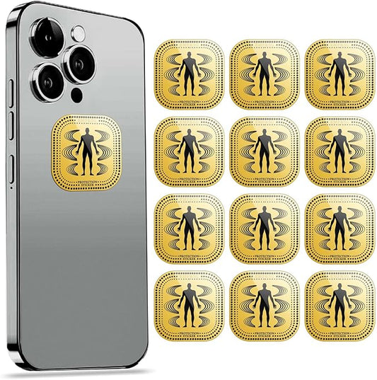 Protection Cell Phone Stickers for Smart Phones/Tablets/Laptops/Computer/WiFi...(Gold 12 Pcs)