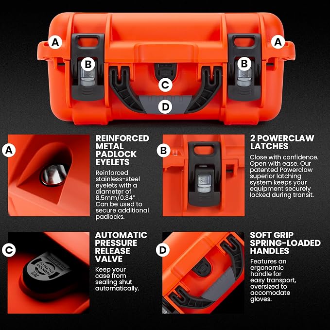 NANUK 915 DJI™ Mini 5 Pro Fly More Combo Plus - Waterproof Hard Case with Drone Foam Insert, Crushproof, Portable Travel Case, Made in Canada – Orange (15.8" x 12.1" x 6.8")