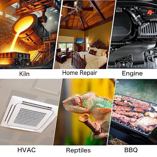 Infrared Thermometer Gun -58°F to 2732°F, 50:1 Non-Contact Laser Temperature Gun for Cooking, Pizza Oven, Reptile, Griddle, Digital Heat Gun for HVAC and Industrial Use