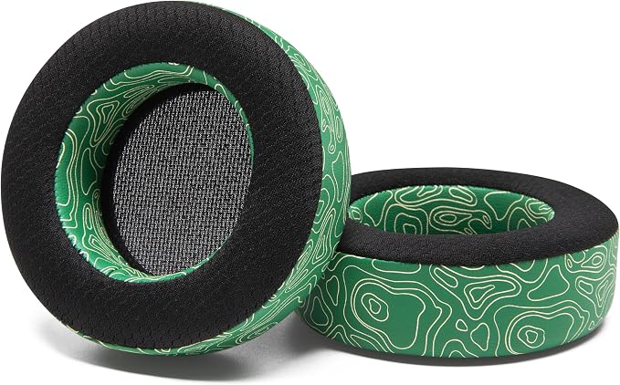 WC Freeze Virtuoso - Hybrid Fabric Cooling Gel Replacement Earpads for Corsair Virtuoso Gaming Headset, Made by Wicked Cushions, Improved Durability, Thickness and Sound Isolation | Emerald Tide