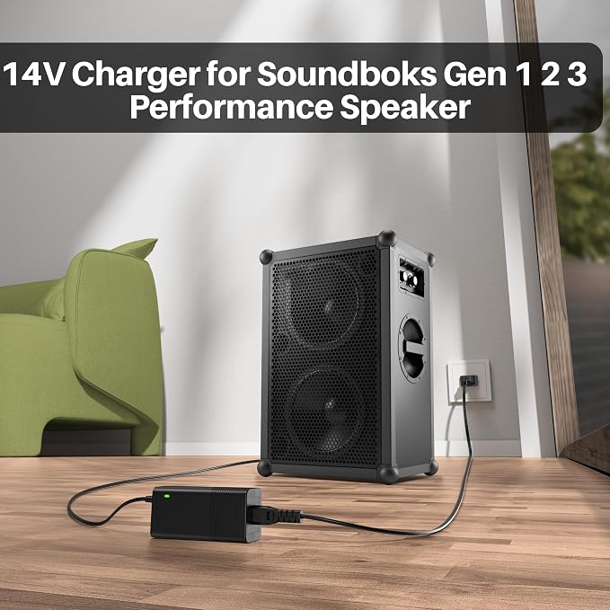 14V DC Power Supply for Soundboks Gen 1 2 3 Performance Speaker Charger for Soundboks Battery Compatible with Keyu KA4802A-1403300P 14V Power Supply