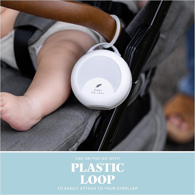 Baby Delight Dewdrop White Noise Sound Machine | Portable Travel Nightlight | 30 Sleep Sounds | Lullabies, Nature Sounds, White Noise & More | 8 Light Colors | Voice Recorder | Rechargeable