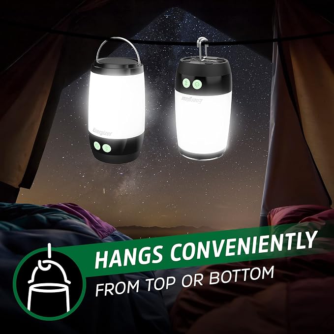 ENERGIZER Lantern + Bluetooth Speaker, Ultra Bright with Powerful Sound, IPX4 Water Resistant Rechargeable LED Lantern (USB Cable Included)