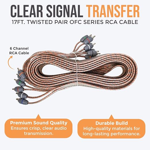 Elite Audio 4 Gauge 5-Channel Amplifier Wiring Kit, 2000W CCA Amp Install Kit – EA-PRMK4-5CH