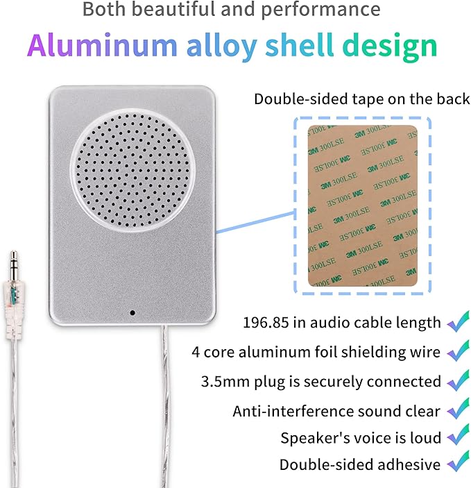 DESHUN Window intercom System Dual Way, Window Speakers, A walkie-Talkie That can be Attached to Glass,Built-in Microphone, intercom System for The Business/Bank/Office/Hospital/Station/Catering