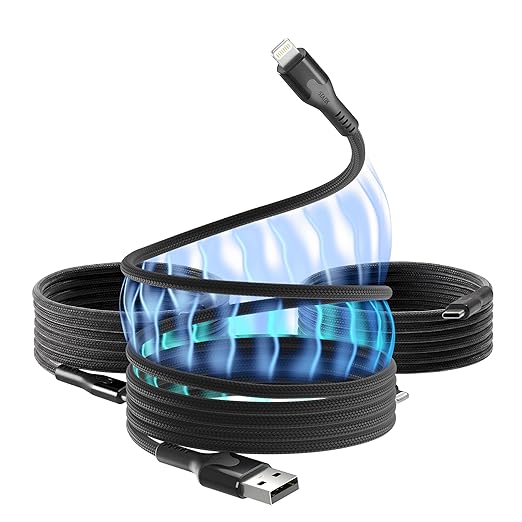 Statik MagStack USB A to iProduct Cable MFi Certified, Clutter-Free Magnetic Charging Cable, Anti-Tangle Phone Charger Cord, 12W, Compatible with iPhone & iPad, 6FT, 3-Pack