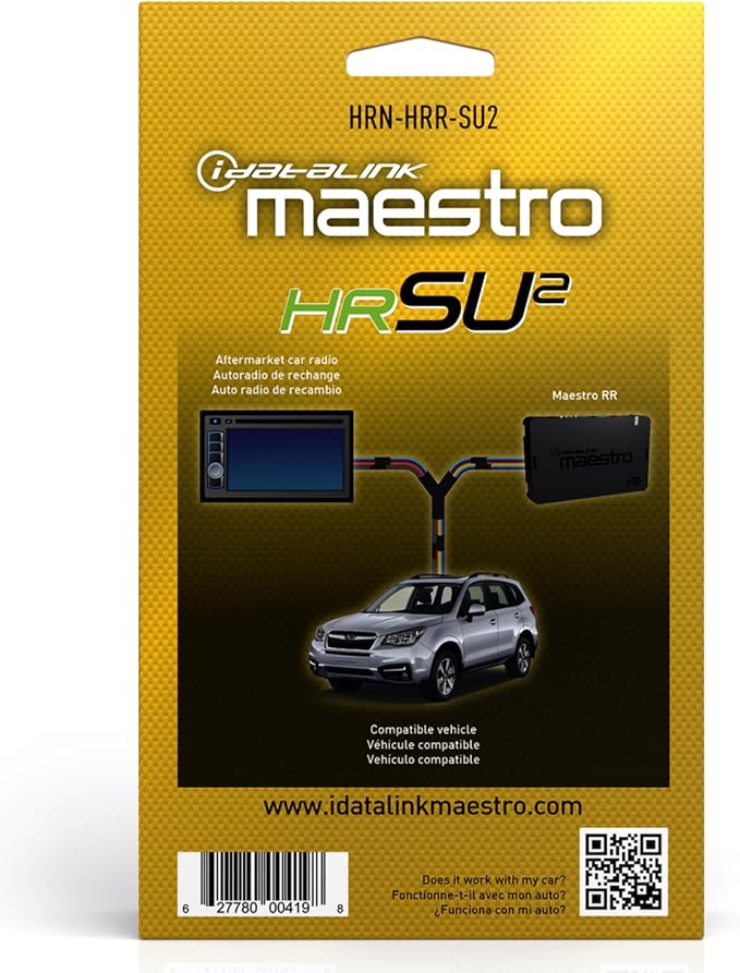Idatalink Maestro HRN-HRR-SU2 T-Harness for Select Subaru Vehicles 2012+, Replace The Factory Radio While retaining Steering Wheel Controls & use of amp (ADS-MRR or ADS-MRR2 Module Required)