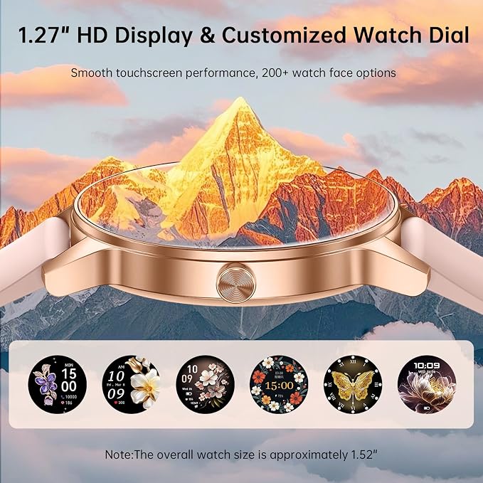 Smart Watch for Women, 1.27" HD Screen Fitness Tracker, Make/Answer Calls, 2026 Portable Smartwatches, 130+ Sport Modes with Heart Rate/Sleep Monitor, IP68 Waterproof, Fitness Watch for iOS Android
