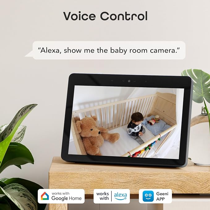 Geeni Look 1080p Indoor Security Camera – 1-Pack Full HD WiFi Indoor Camera with 2-Way Audio, Motion Detection, & Night Vision – Support for Alexa & Google Assistant
