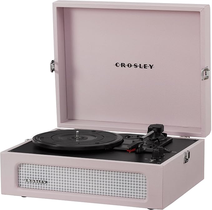 Crosley CR8017B-AM Voyager Vintage Portable Vinyl Record Player Turntable with Bluetooth in/Out and Built-in Speakers, Amethyst
