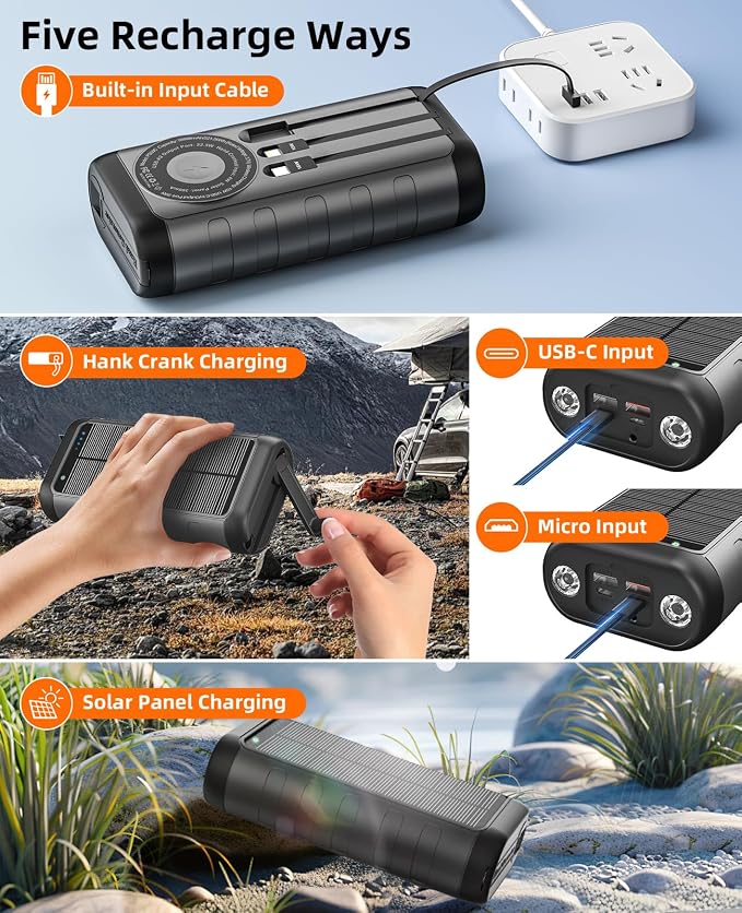 YELOMIN 38800mAh Solar Charger 59800mAh Solar Power Bank for Camping Hiking Travel and Storm Prep