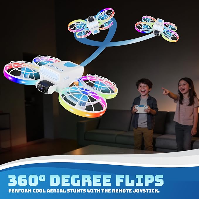 Contixo F27 Halo Mini Foldable Drone with 4.3" Screen Remote – 720P HD Dual Camera, LED Lights, Optical Flow Hover, One-Key Takeoff/Landing, 360° Stunts, 350 ft Range, Beginner Drone