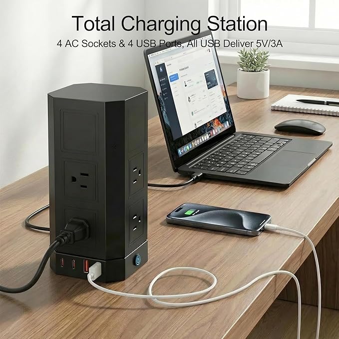 Surge Protector Power Strip with Hidden Camera for Home Office-No Night Vision
