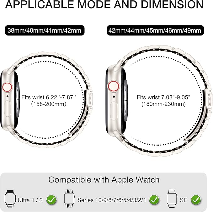 EPULY Compatible with Apple Watch Band 42mm 44mm 45mm 38mm 40mm 41mm, Business Stainless Steel Metal Wristband for iWatch SE & Series 7 6 5 4 3 2 for Men (Silver+Black, 45mm 44mm 42mm)