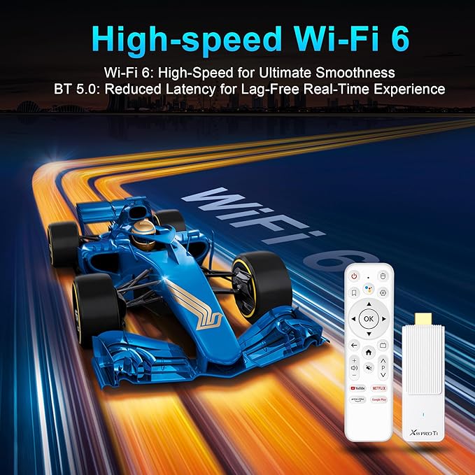 Android TV Stick 14.0, 2025 4K TV Stick 2GB RAM 16GB ROM Ultra HD RK3518 CPU Supports 2.4G/5G Wi-Fi Bluetooth 5.0 USB HDR10 with Bluetooth Voice Remote Control - White