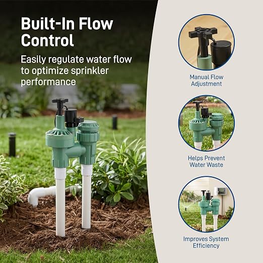 Orbit 57623 3/4" FPT 100 Series Anti-Siphon Automatic Sprinkler Valve with Flow Control (Pack of 2)