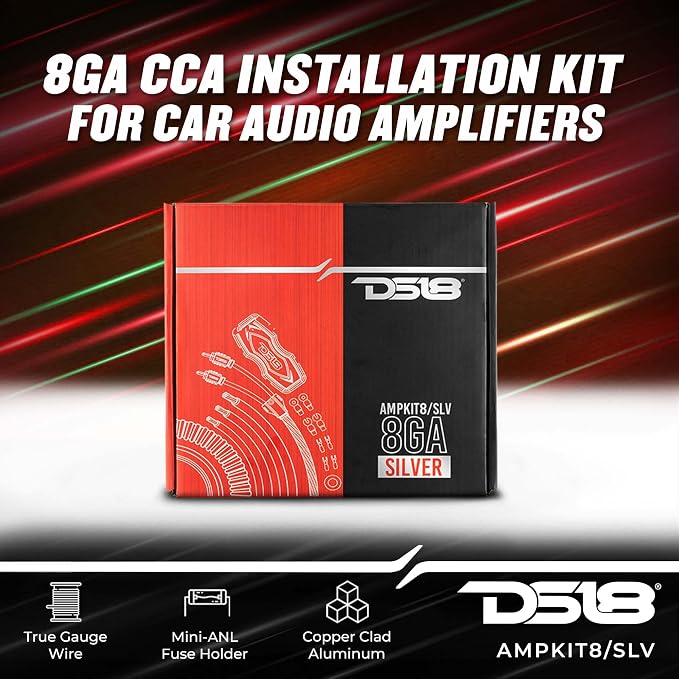 DS18 Hi-Low Converter with Amp Install Kit up to 800W - Line Output Converter + Amplifier Wiring Kit
