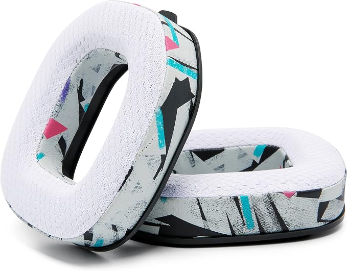 WC Freeze A50 - Cooling Gel Replacement Earpads for Astro A50 Gen 4, Gen 5 and A50X Only, Made by Wicked Cushions, Improved Durability, Thickness and Sound Isolation | 90's White