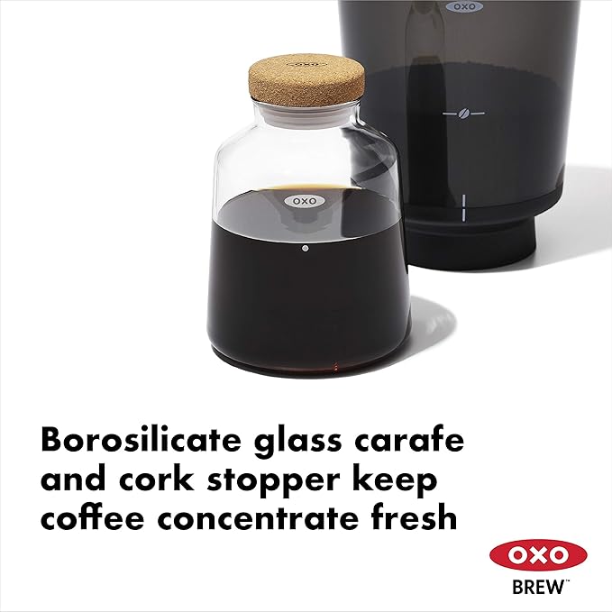 OXO Brew Compact Cold Brew Coffee Maker & Brew Single Serve Pour-Over Coffee Maker, 12 ounces, White