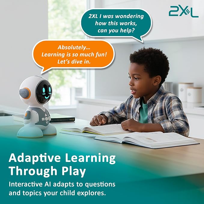2XL Interactive Robot Toy for Kids – Smart Learning Games, Stories, Quizzes & 40+ Languages | Voice Interaction, Parental Controls & Safe AI Technology