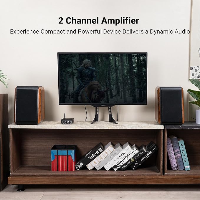 Fosi Audio BT20A Bluetooth Stereo Amplifier, 2 Channel Home Audio Component Amplifiers for Passive Speakers, Mini Class D Amp Receiver 200W for Indoor/Outdoor/Garage/Ceiling/Bookshelf Speaker